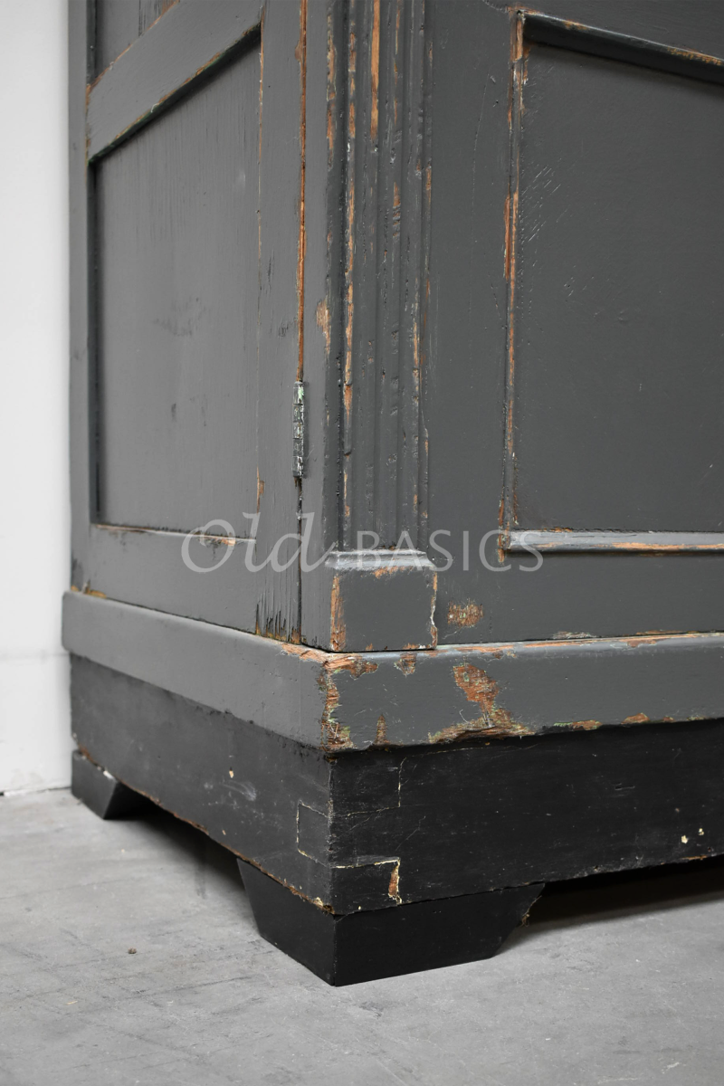 Detail van Ladenkast, grijs, materiaal hout